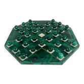 Octagonal malachite solitaire game, 1950/70