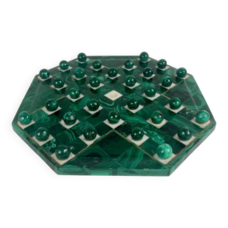 Octagonal malachite solitaire game, 1950/70