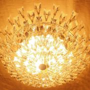 Stilkronen gold-plated brass and crystal glass chandelier, Italy 1970s
