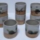 Eight ceramic glasses pottery la colombe Vallauris