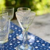 Assortment of 15 mismatched vintage liqueur glasses