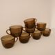 Set of 8 cups Vereco, smoked glass