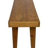 Vintage pinewood side table 60s handmade side table minimalist design