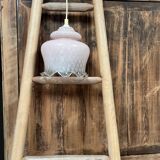 Suspension opaline rose vintage