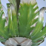 Old chandelier in painted sheet metal, tulip decorations