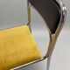 Vintage tubular chair in chrome, skai and yellow velvet, 1970s.
