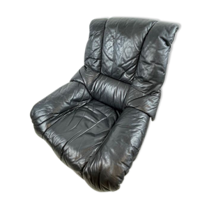 Fauteuil italien en cuir vintage