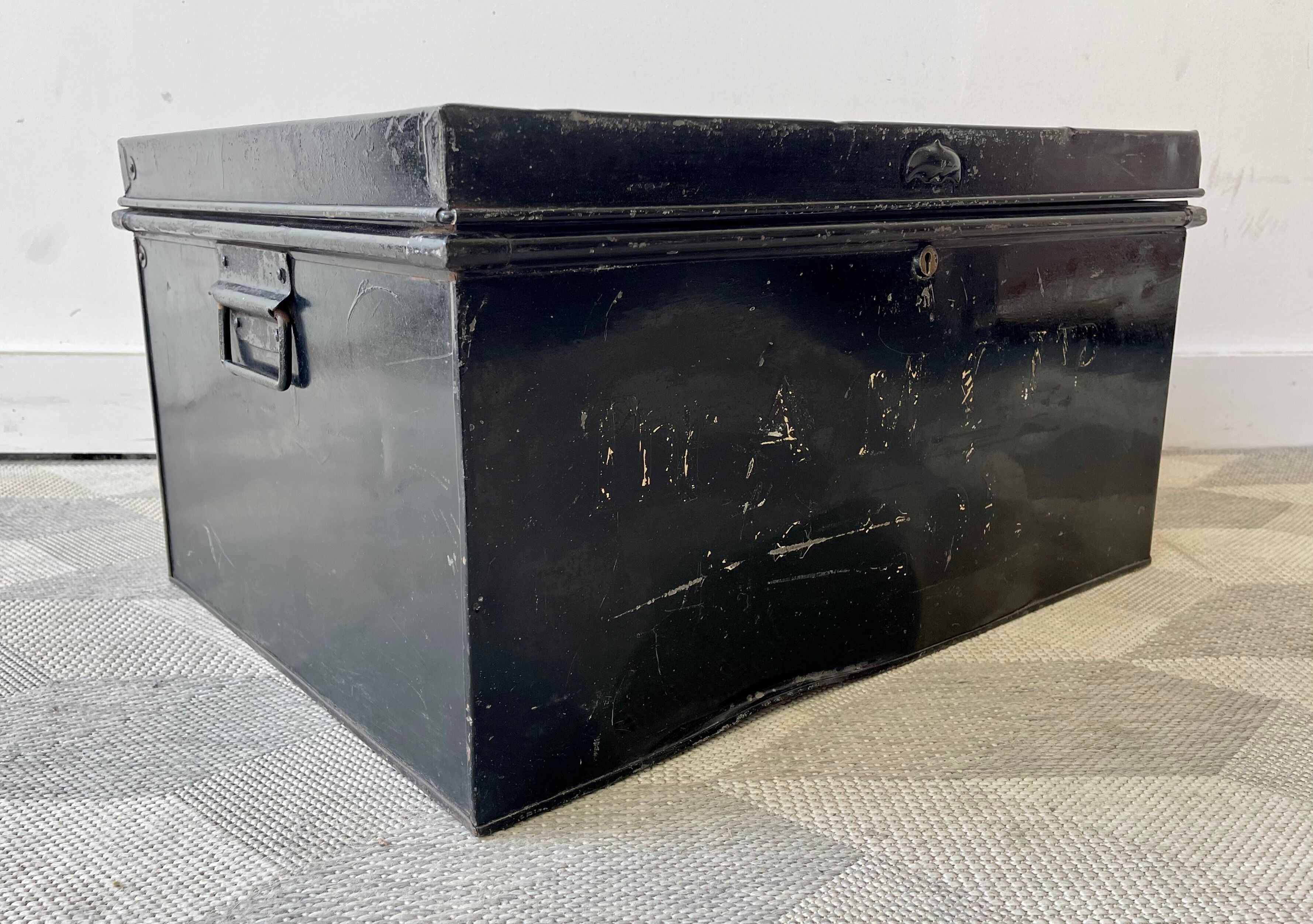 Vintage Black Metal Document Box