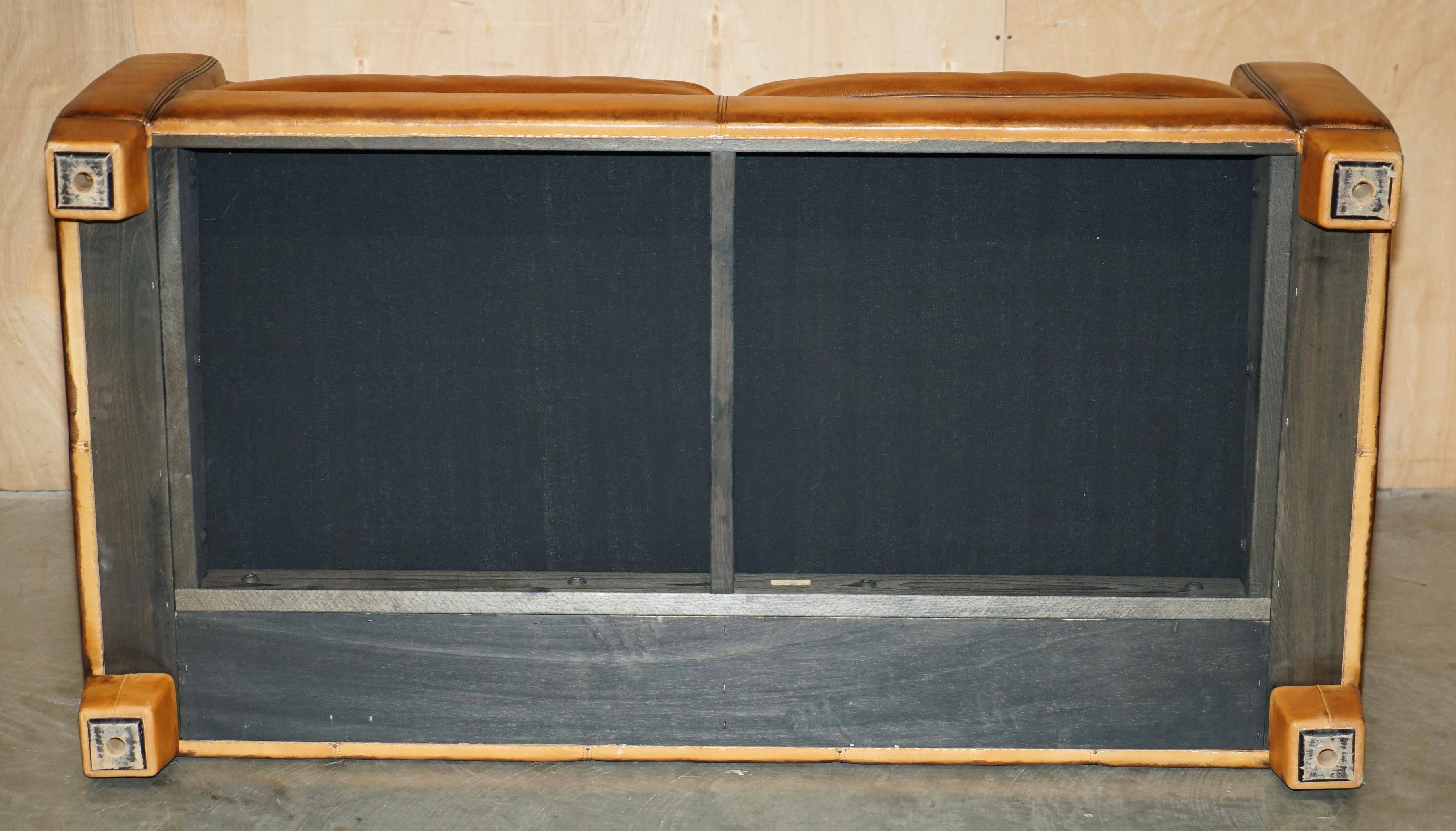 Two-seater canapé De Sede DS17 restored buffalo leather