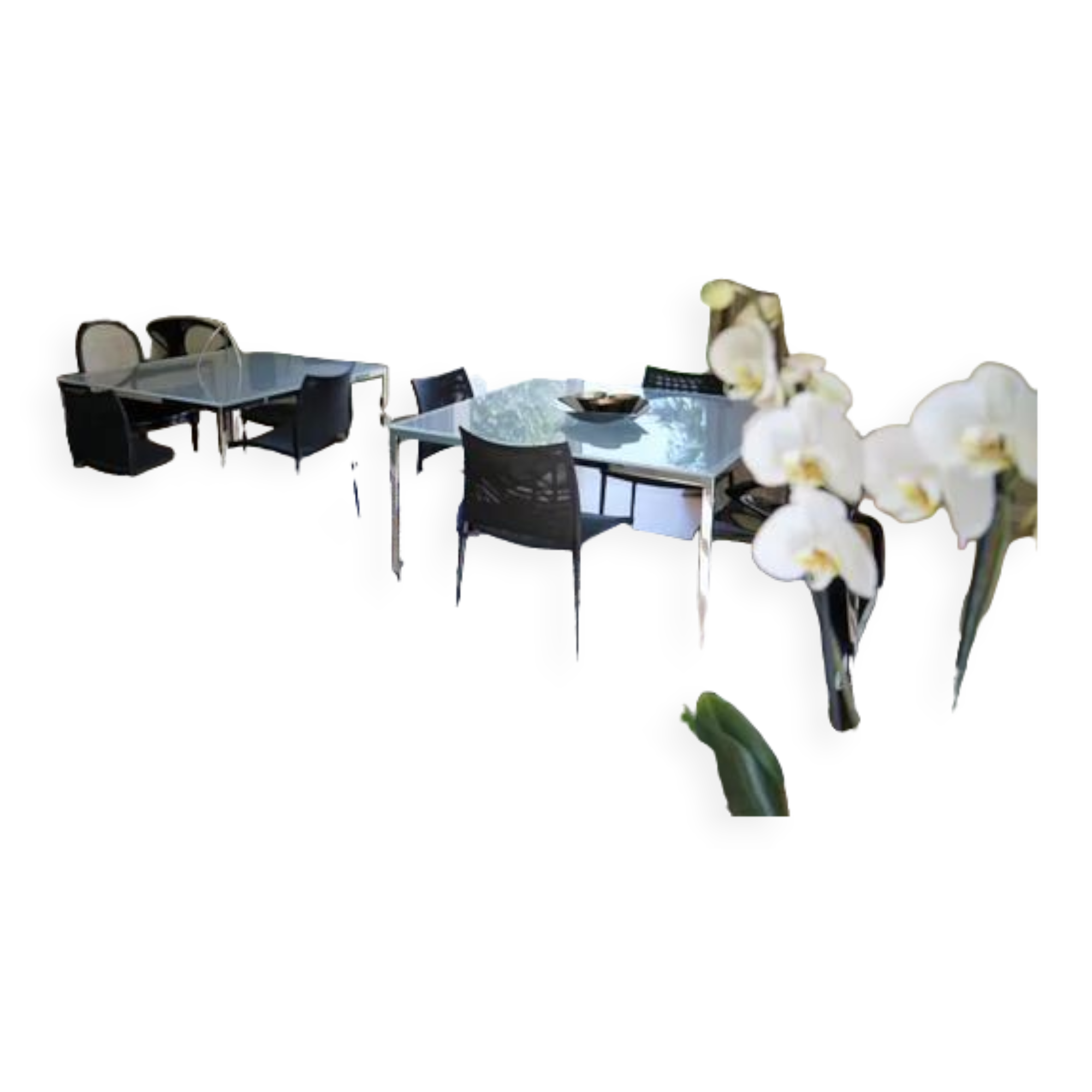 Desalto square glass table