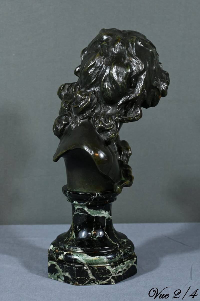 Bronze “Laughing Child”, signed A.Injalbert – Late 19th century