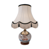 Lampe de table antique en verre mercure, galion et navire, soufflé à la main, années 1920, anglais, recâblé