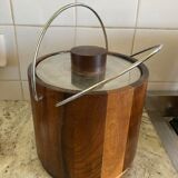 Exotic wood vintage ice bucket