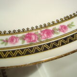6 flat plates of porcelain "B.F Limoges" garland of roses and geometric frieze, lot 2.