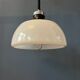 Massive Space Age Mid-Century suspension in plexiglass with white acrylic shade.