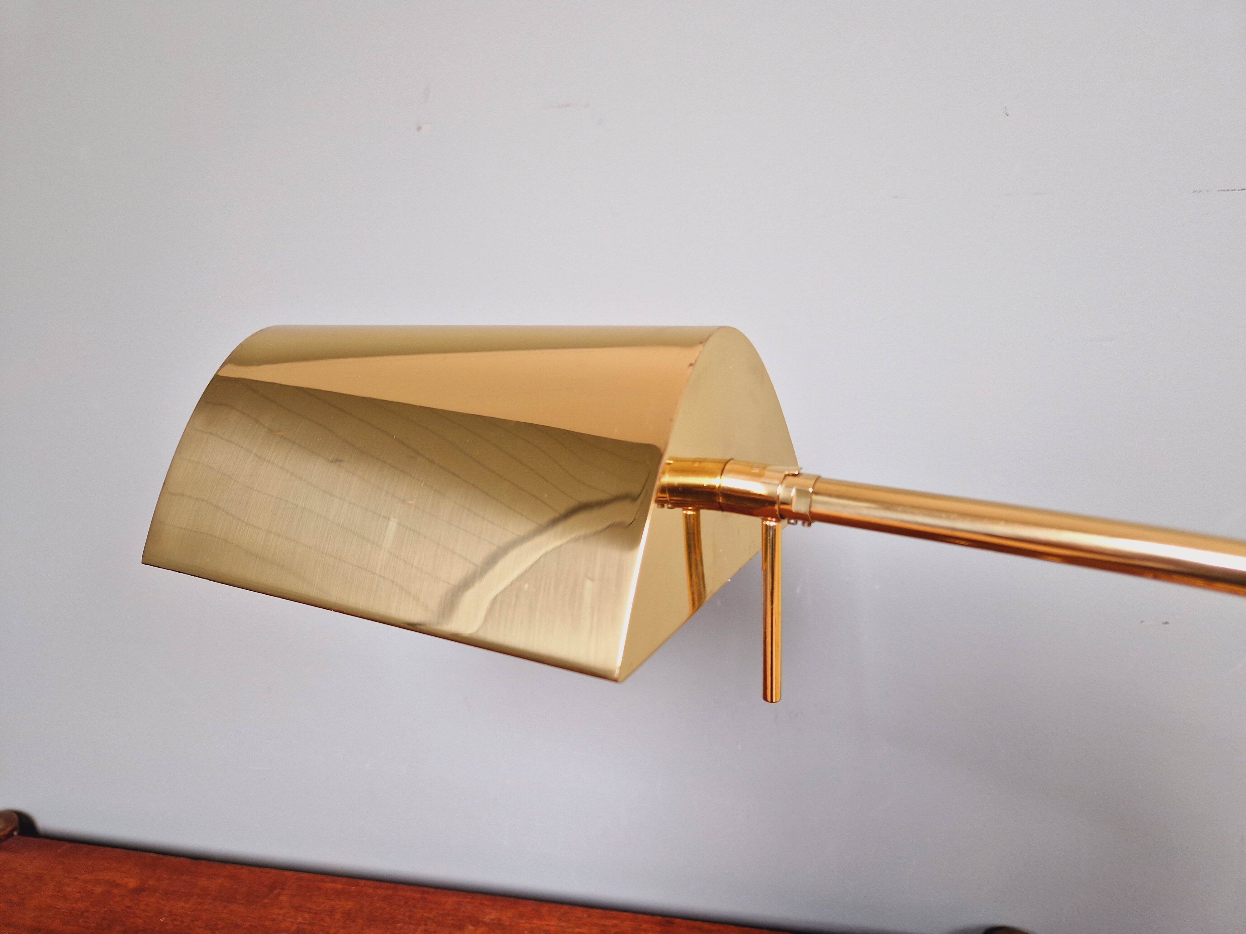 Grande lampe de bureau en laiton, Cosack Leuchten, années 70