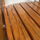 Paire de chaises traîneau vintage en pin massif