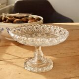 Vintage molded glass compote dish
