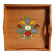Hand-painted solid wood serving tray, folk art
