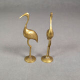 Couple d'ibis en laiton vintage