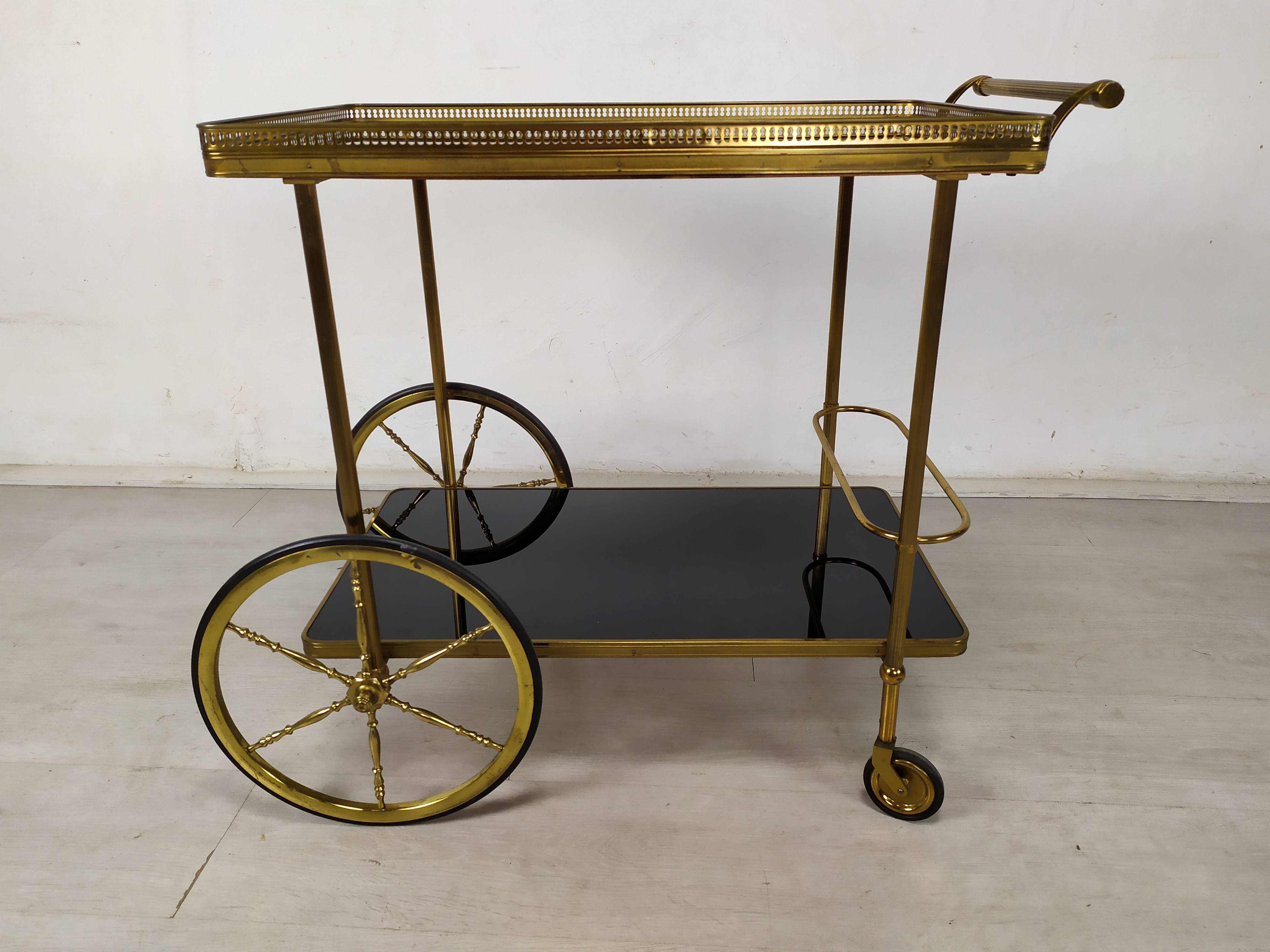 Vintage golden brass rolling service