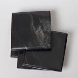 Madeji – Black Square Natural Marble Coasters - set of 4