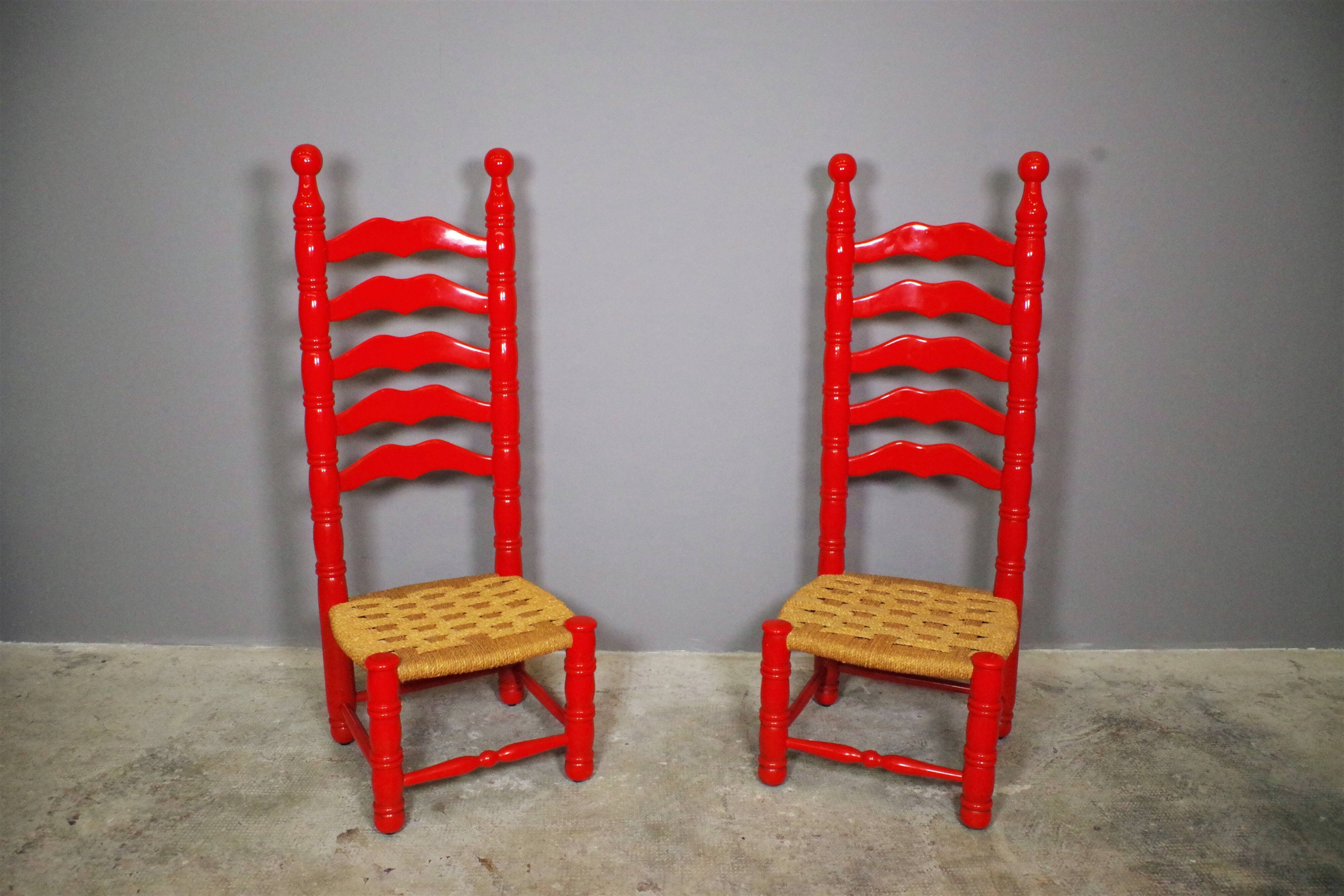 Spanish high chairs, 1940s, set of 2