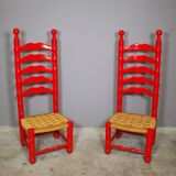 Spanish high chairs, 1940s, set of 2