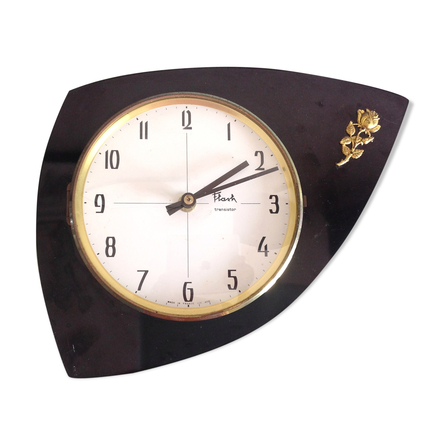 Flash Transistor/ vintage 50-60s black formica clock