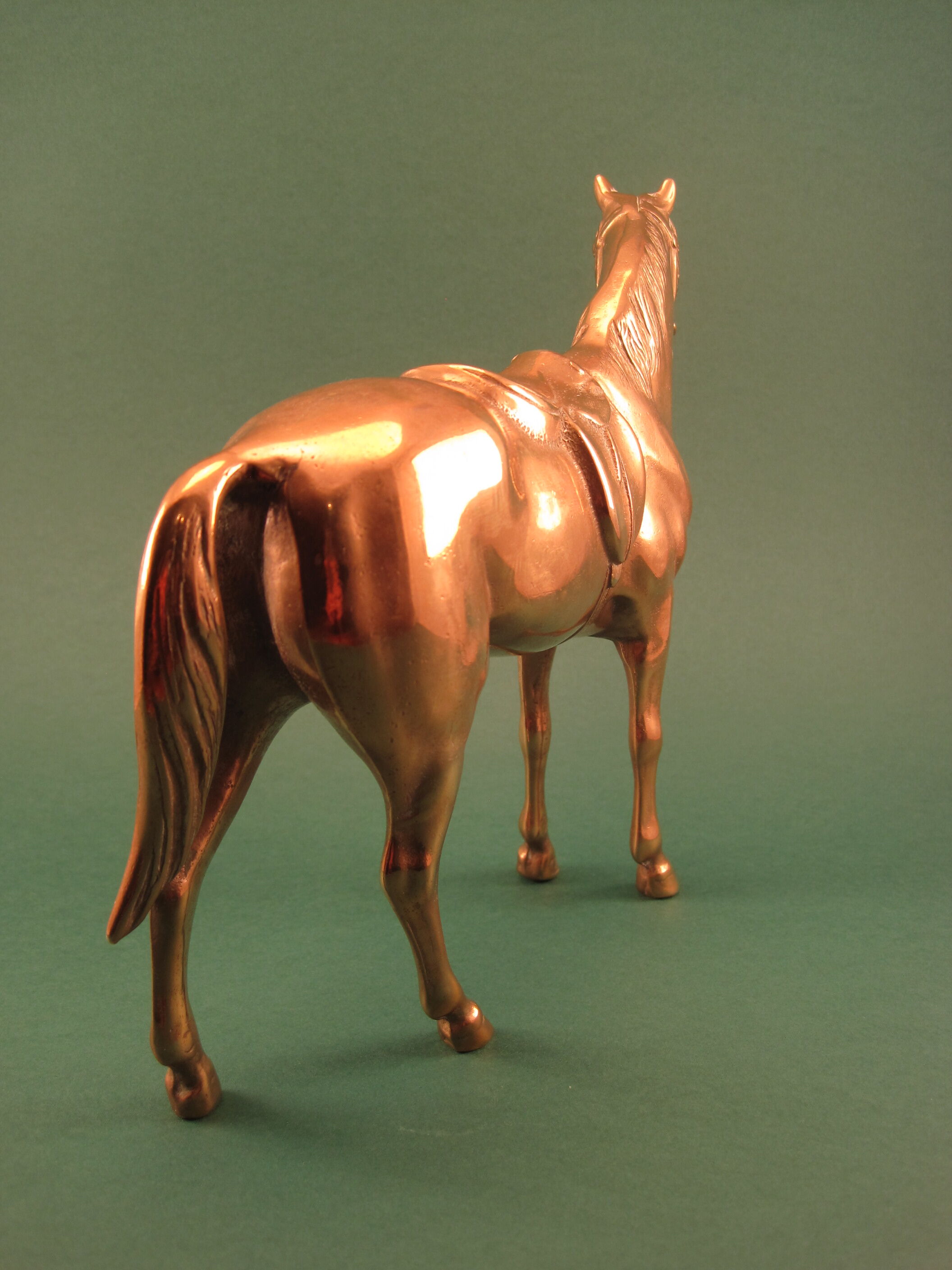 Animal statuette horse in solid brass