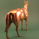 Animal statuette horse in solid brass
