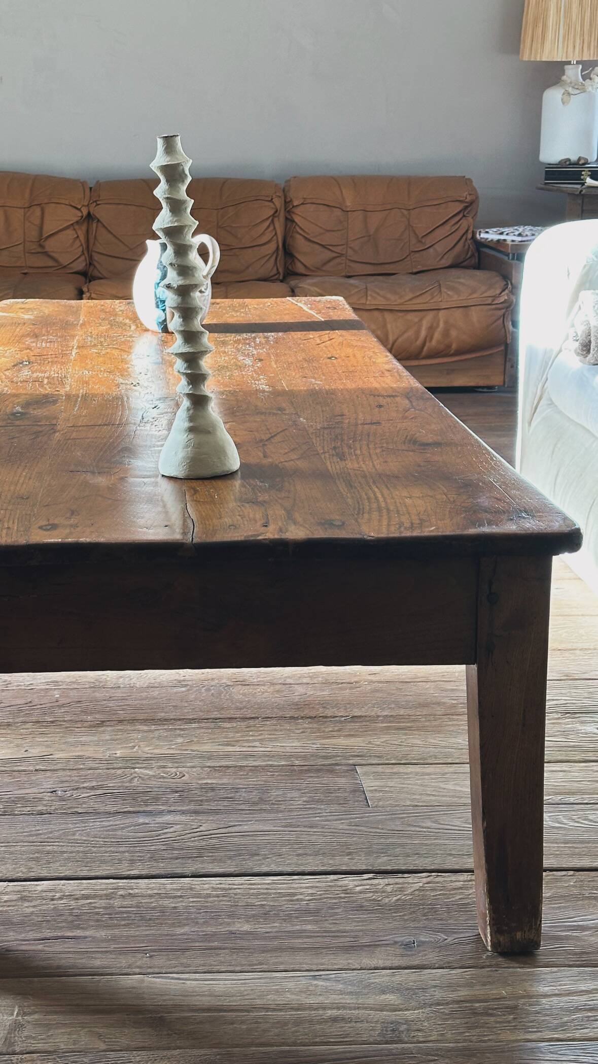 Large solid wood coffee table - old refectory table