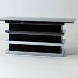 Table basse vintage noire et chromée par Belgo Chrom, 1970