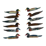 Set of 12 vintage handmade wooden cutlery rests