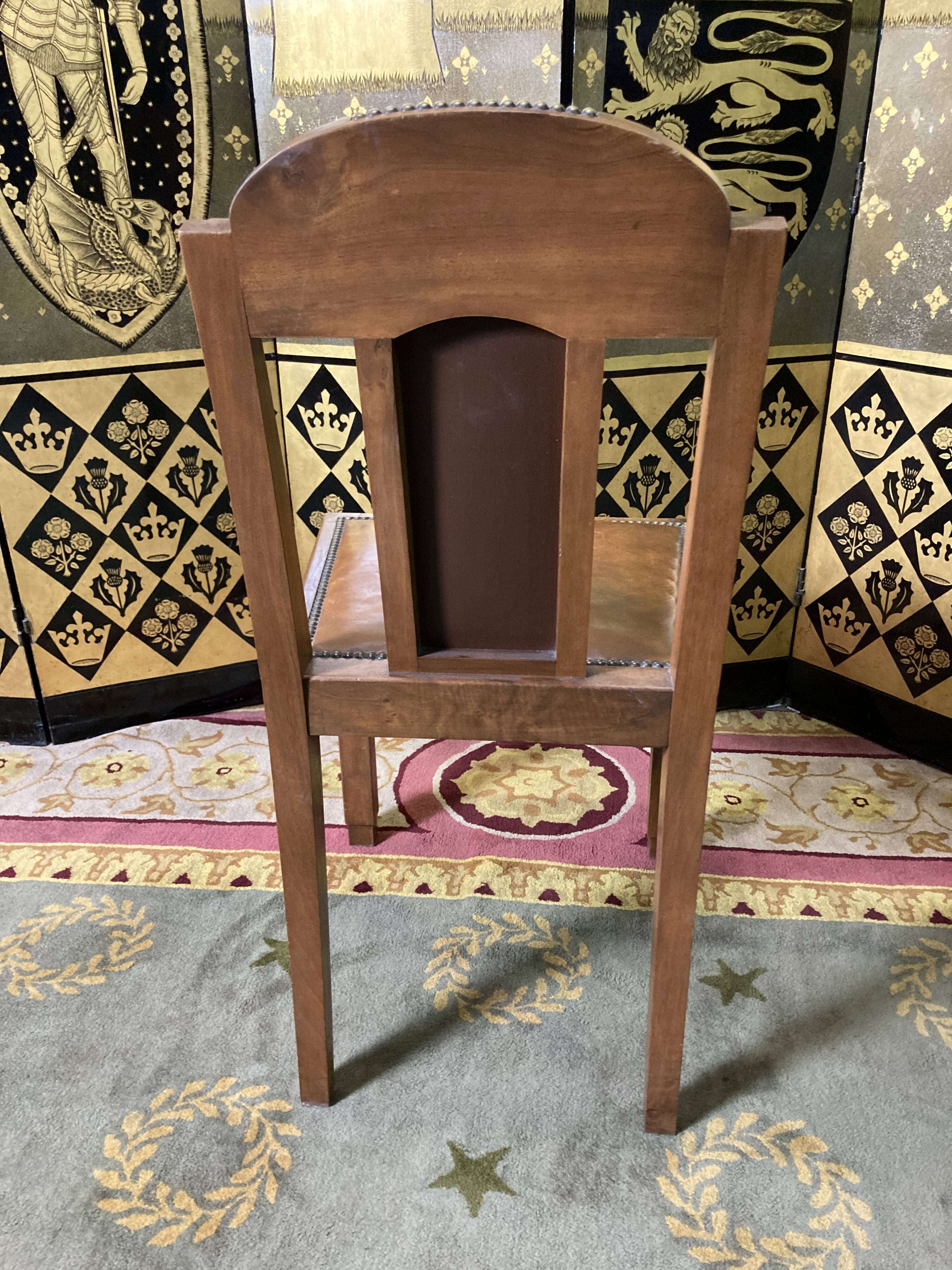 6 art deco chairs leather sitting