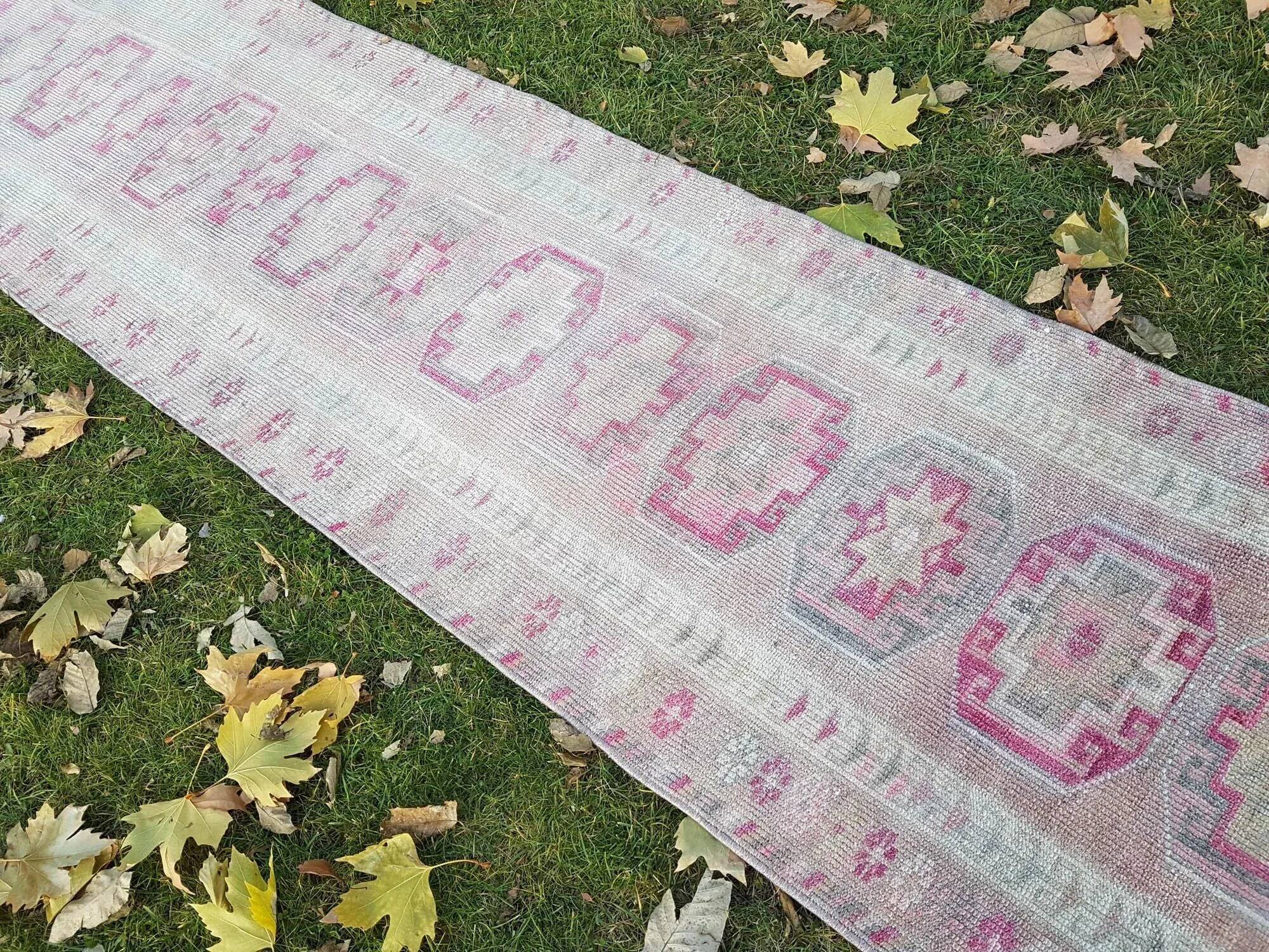 Vintage Turkish hallway rug 82x400 cm