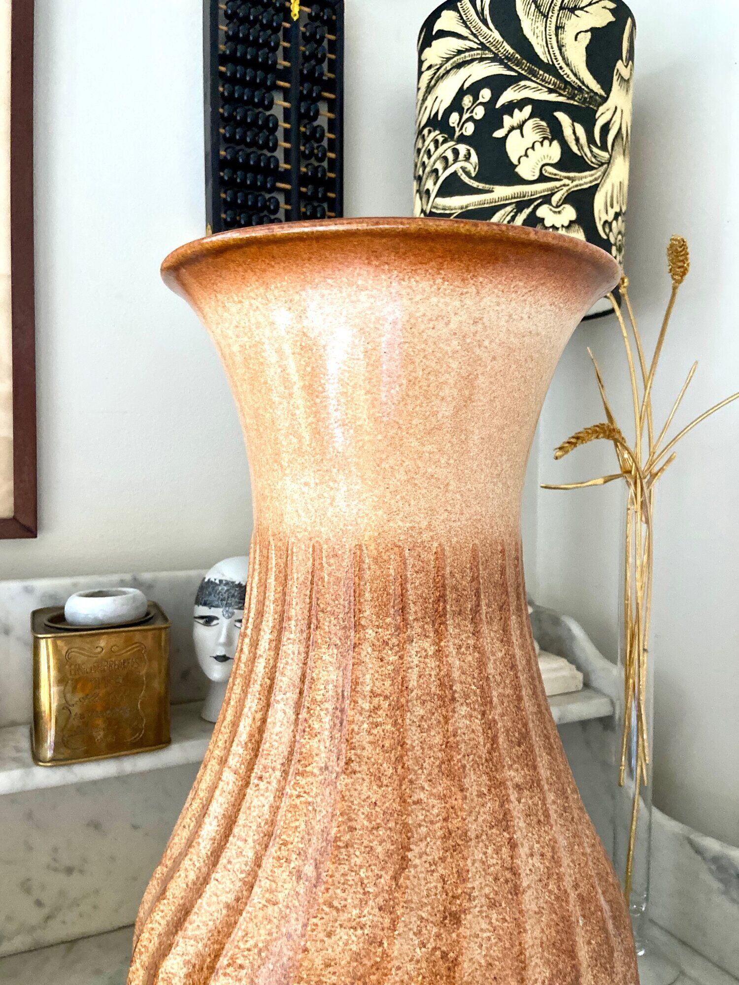 Brown glazed ceramic vase