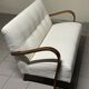 1940s Sofa in Wood and Boucle Fabric, Italian Production