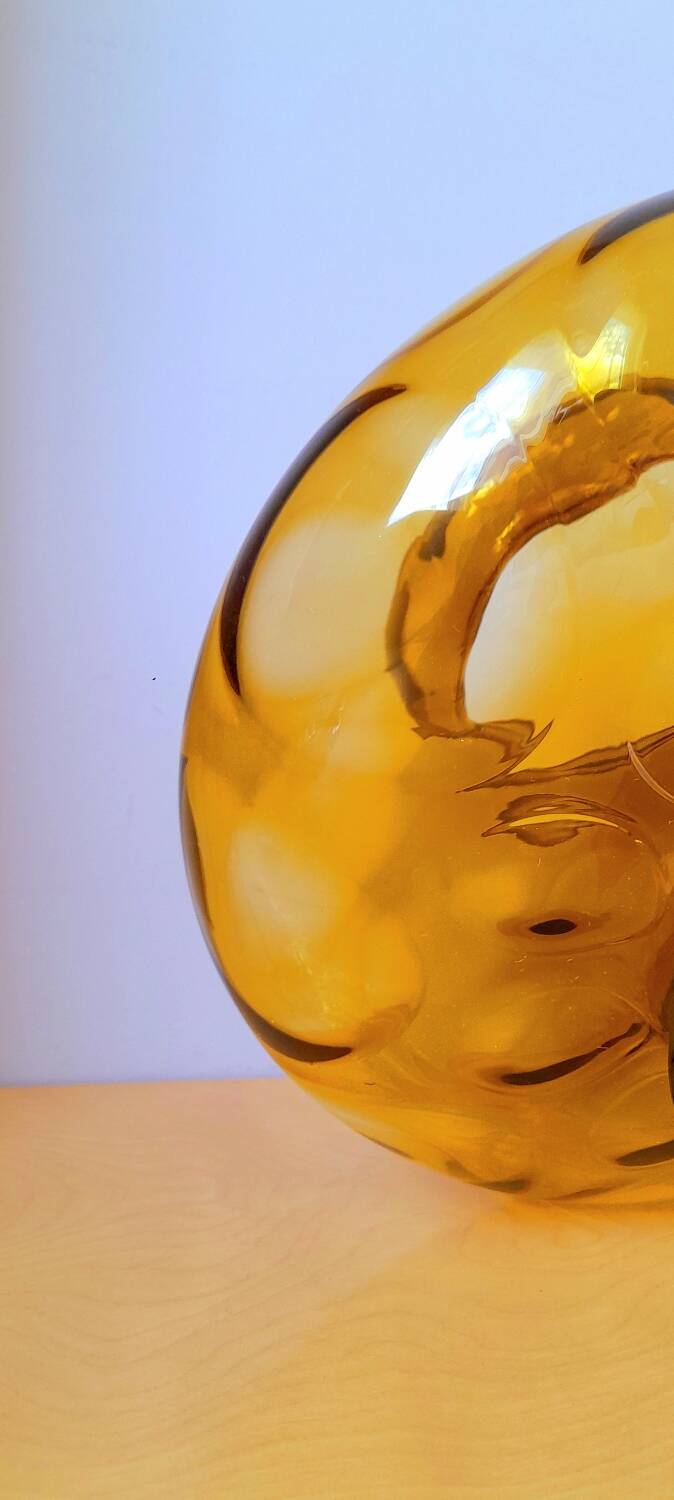 Veb narva suspension in amber glass 70s