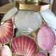 Mother-of-pearl and vintage brass pendant lamp