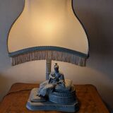 2 enamelled porcelain lamps