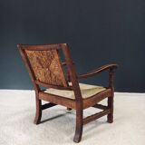 Arts & Crafts Handcrafted Low Lounge Armchairs, Belgium, 1920s, Set of 2