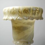 Large Medici alabaster/yellowish marble vase, Belle Époque style