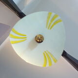Vintage painted glass pendant lamp