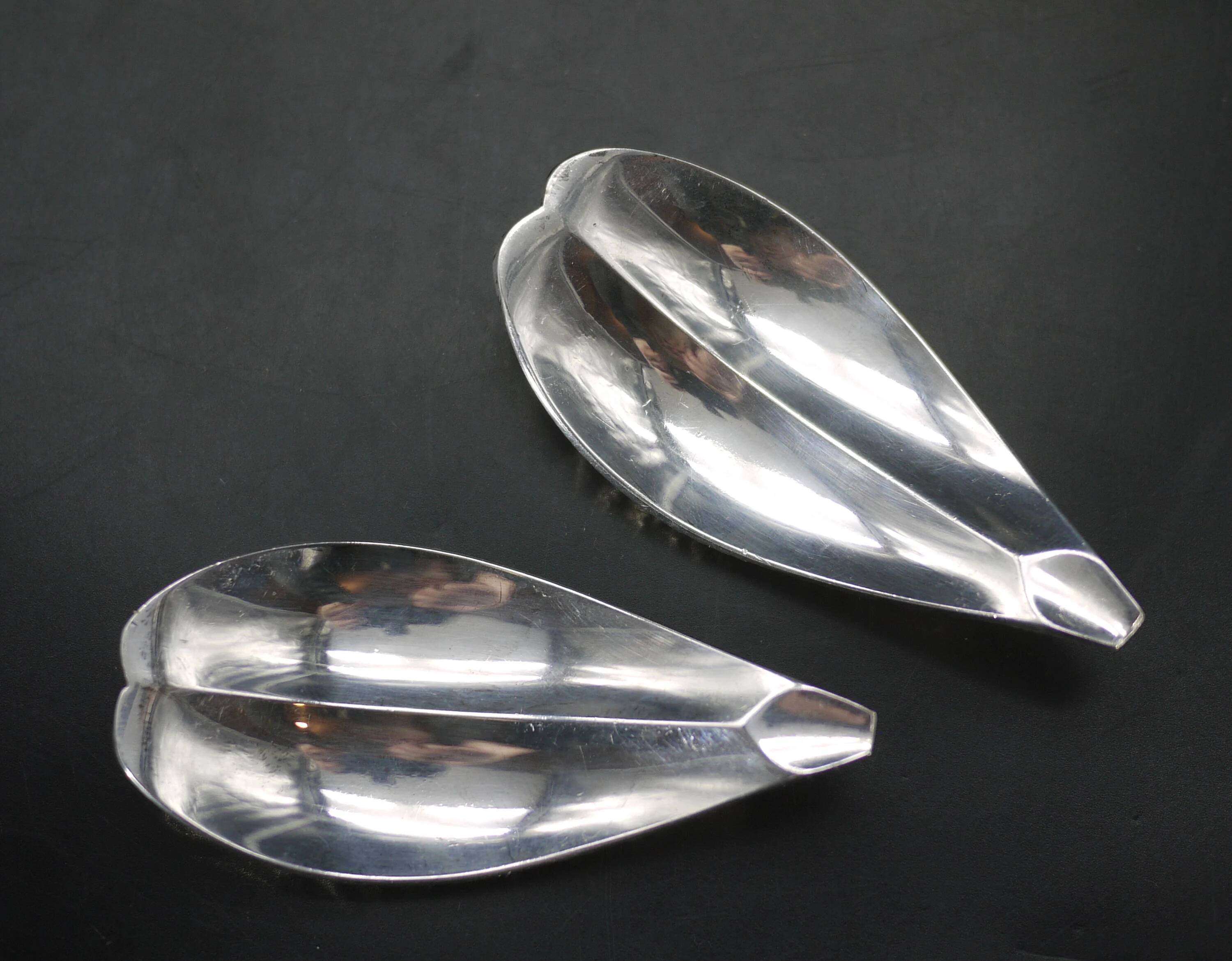 Vintage Christofle caviar spoon set Fleuron dolphin decoration