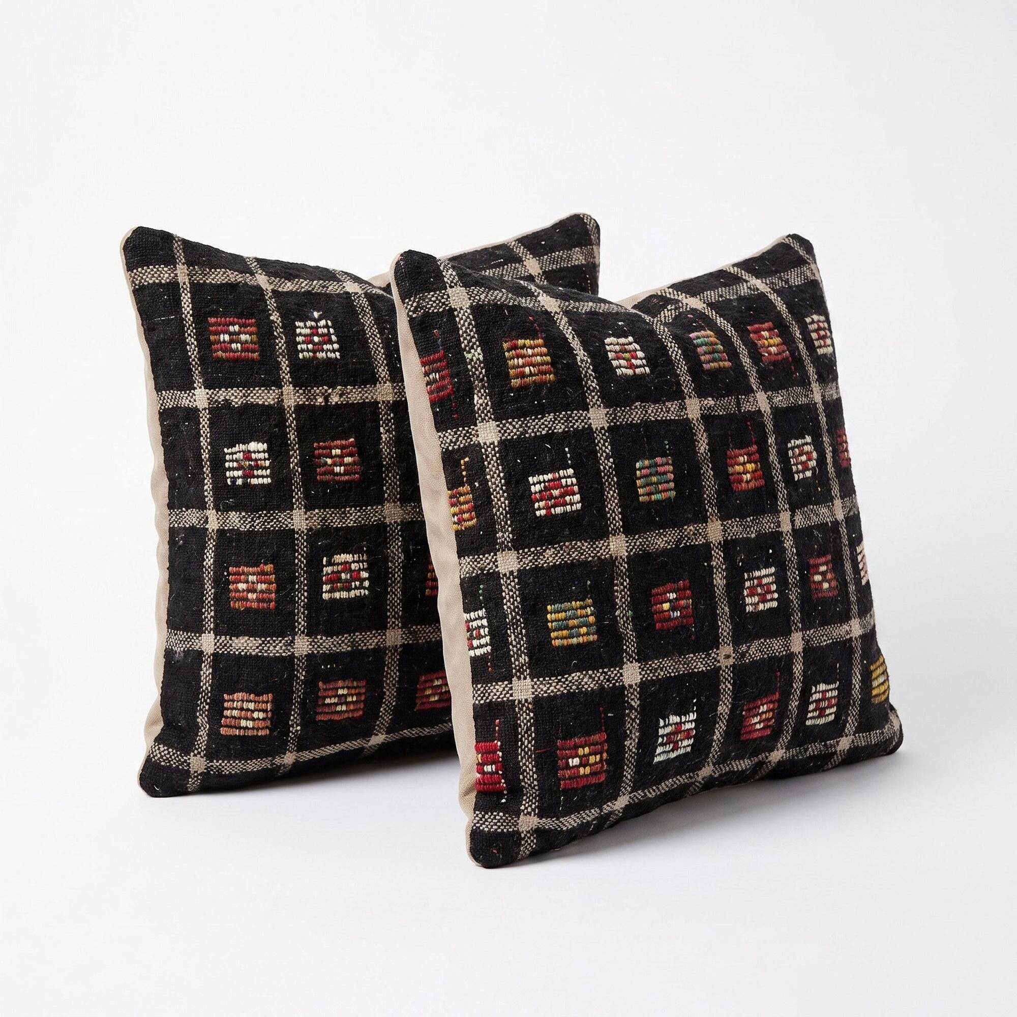 Set of 2 vintage kilim cushion covers 61x61 cm