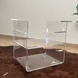 Table roulante design vintage en plexiglas – David Lange, Les Invisibles du