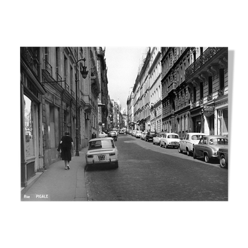 Photographic print Paris in 1965 rue Pigalle by day