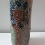 Jean Claude Monange stoneware scroll vase
