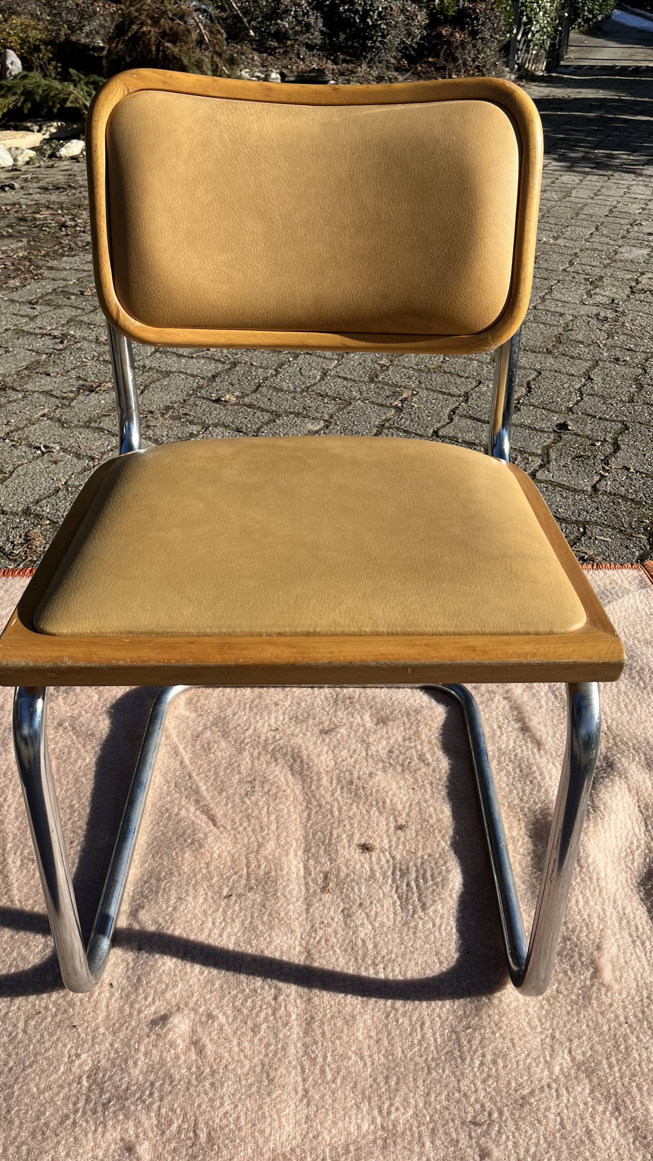 Pair vintage sled reception chairs